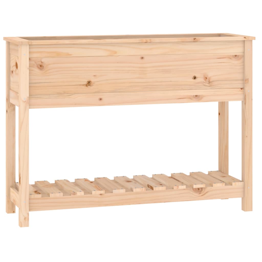 Utendørs Blomsterkasse Plantekasse Tre med hylle 111,5x34,5x81 cm heltre furu