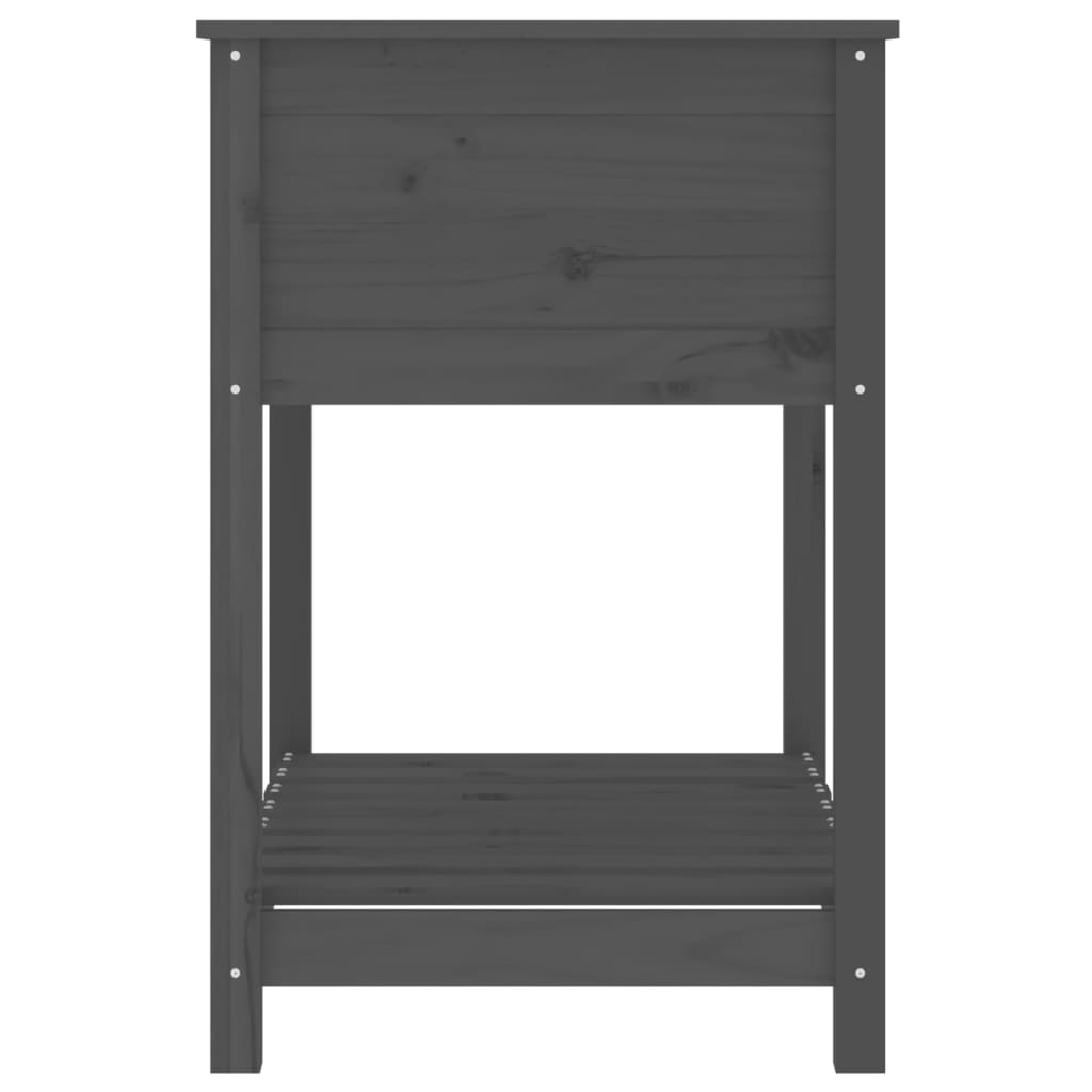 Utendørs Blomsterkasse Plantekasse Tre med hylle Svart 82,5x54x81 cm heltre furu