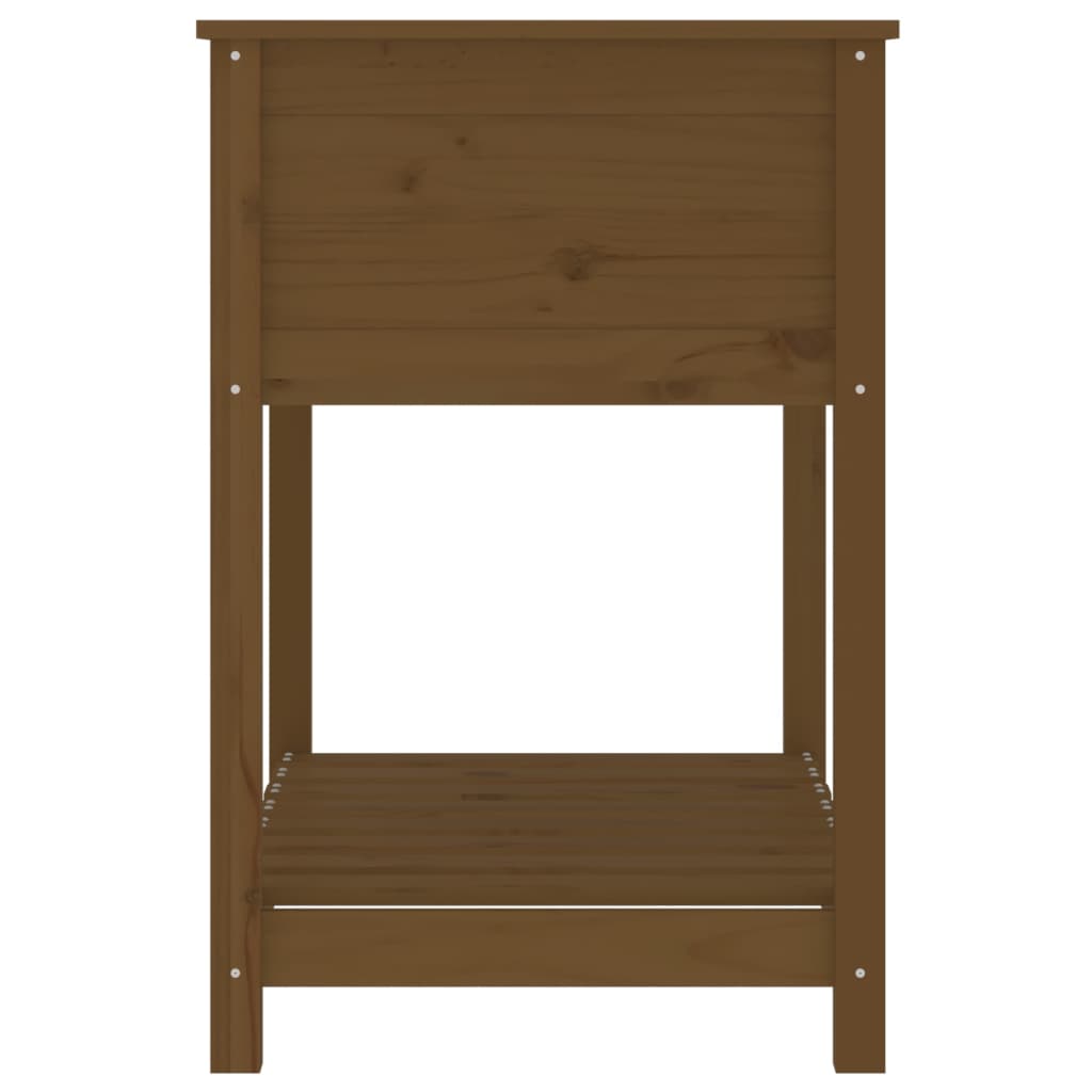 Utendørs Blomsterkasse Plantekasse Tre med hylle Honningbrun 82,5x54x81 cm heltre furu