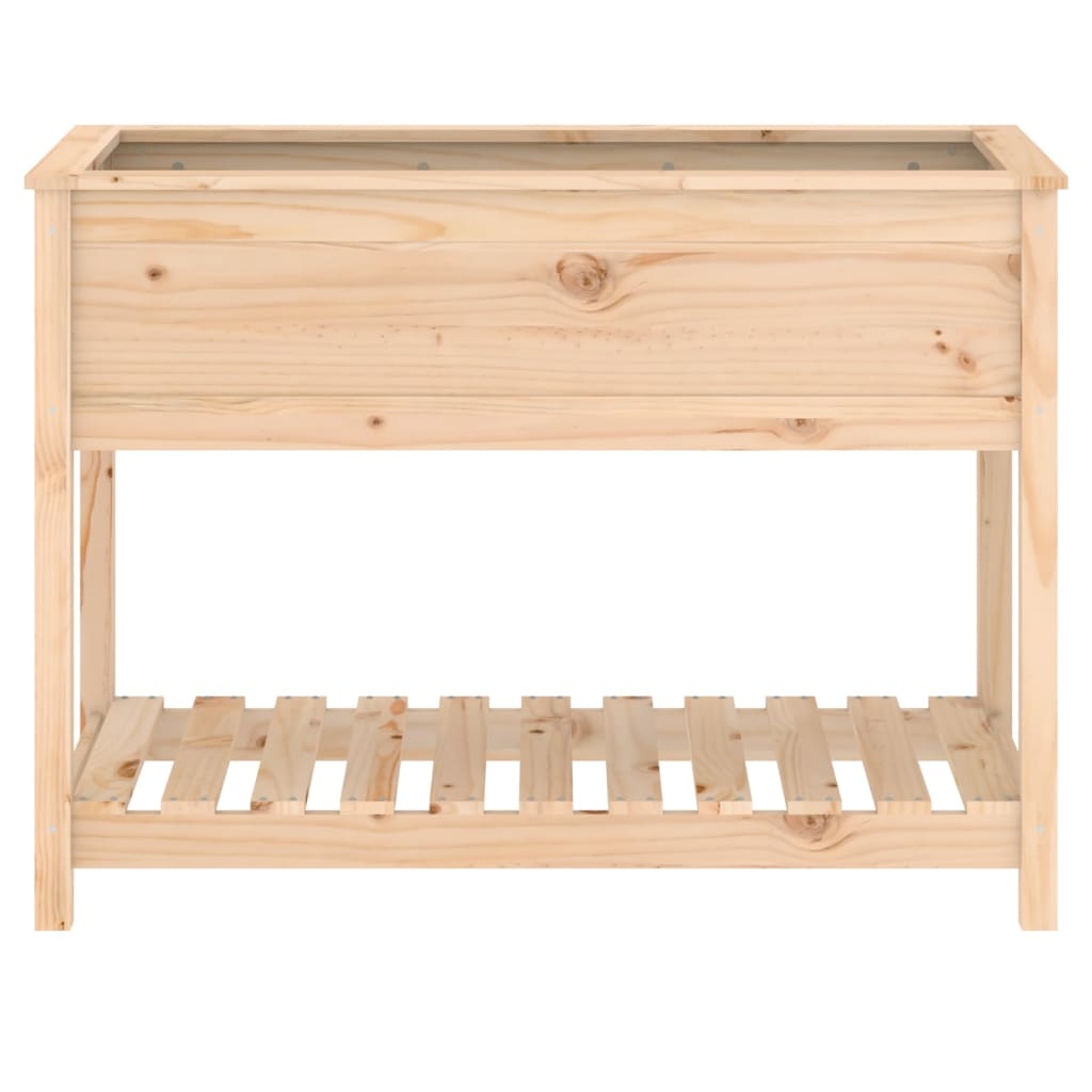 Utendørs Blomsterkasse Plantekasse Tre med hylle 111,5x54x81 cm heltre furu