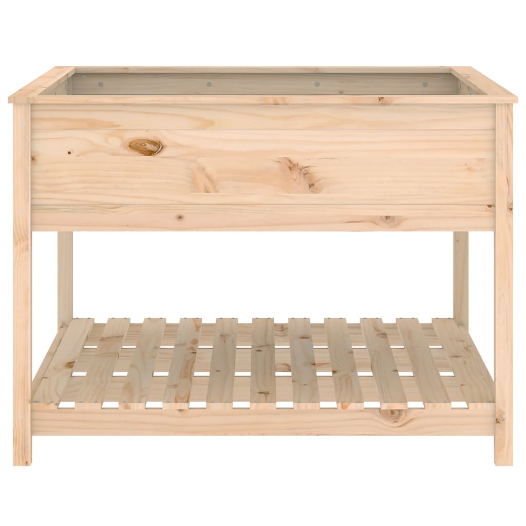 Utendørs Blomsterkasse Plantekasse Tre med hylle 111,5x111,5x81 cm heltre furu