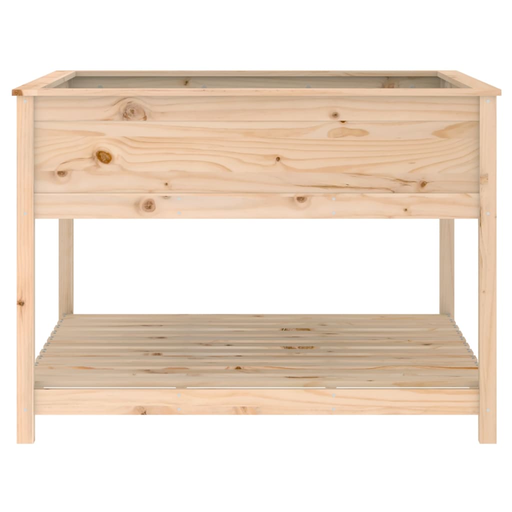 Utendørs Blomsterkasse Plantekasse Tre med hylle 111,5x111,5x81 cm heltre furu