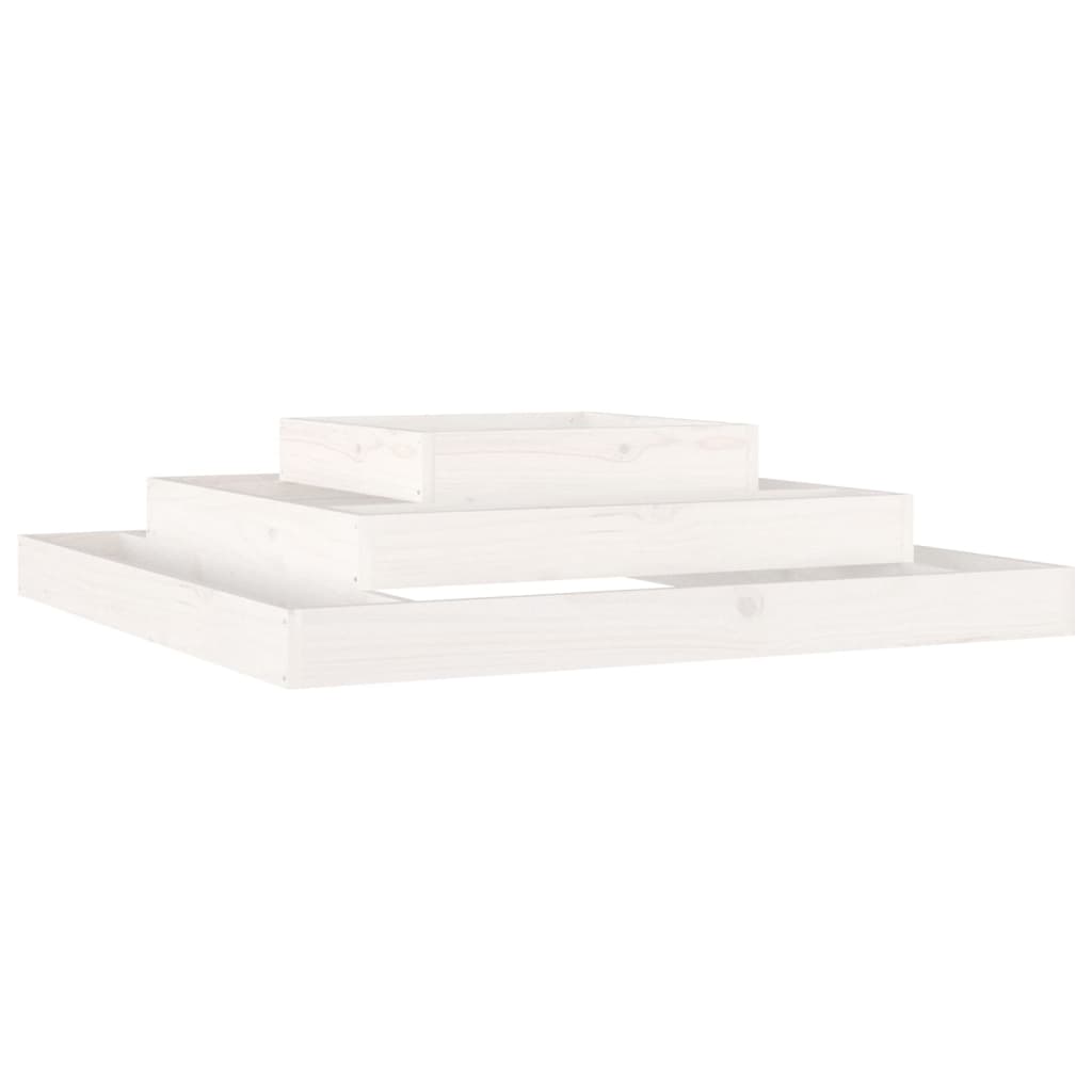 Utendørs Blomsterkasse Plantekasse Tre Hvit 110x110x27 cm heltre furu