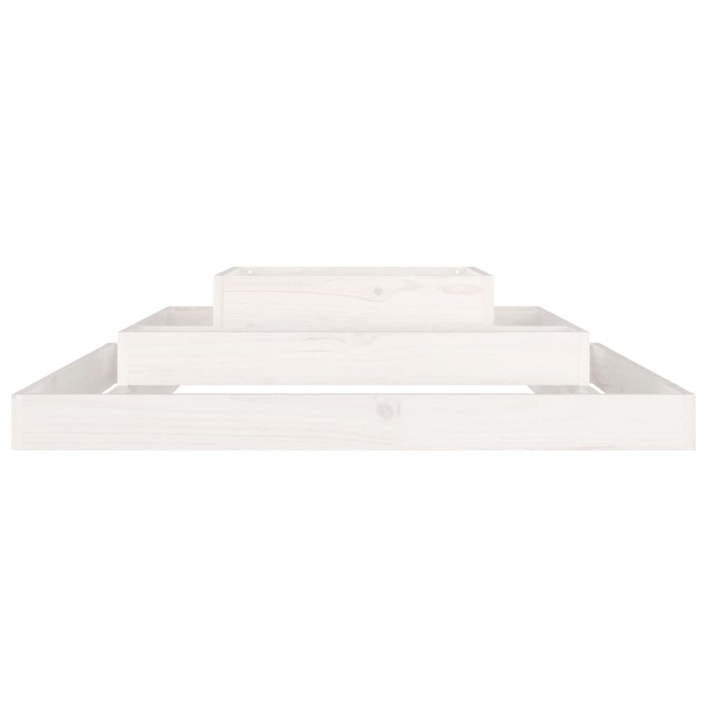 Utendørs Blomsterkasse Plantekasse Tre Hvit 110x110x27 cm heltre furu