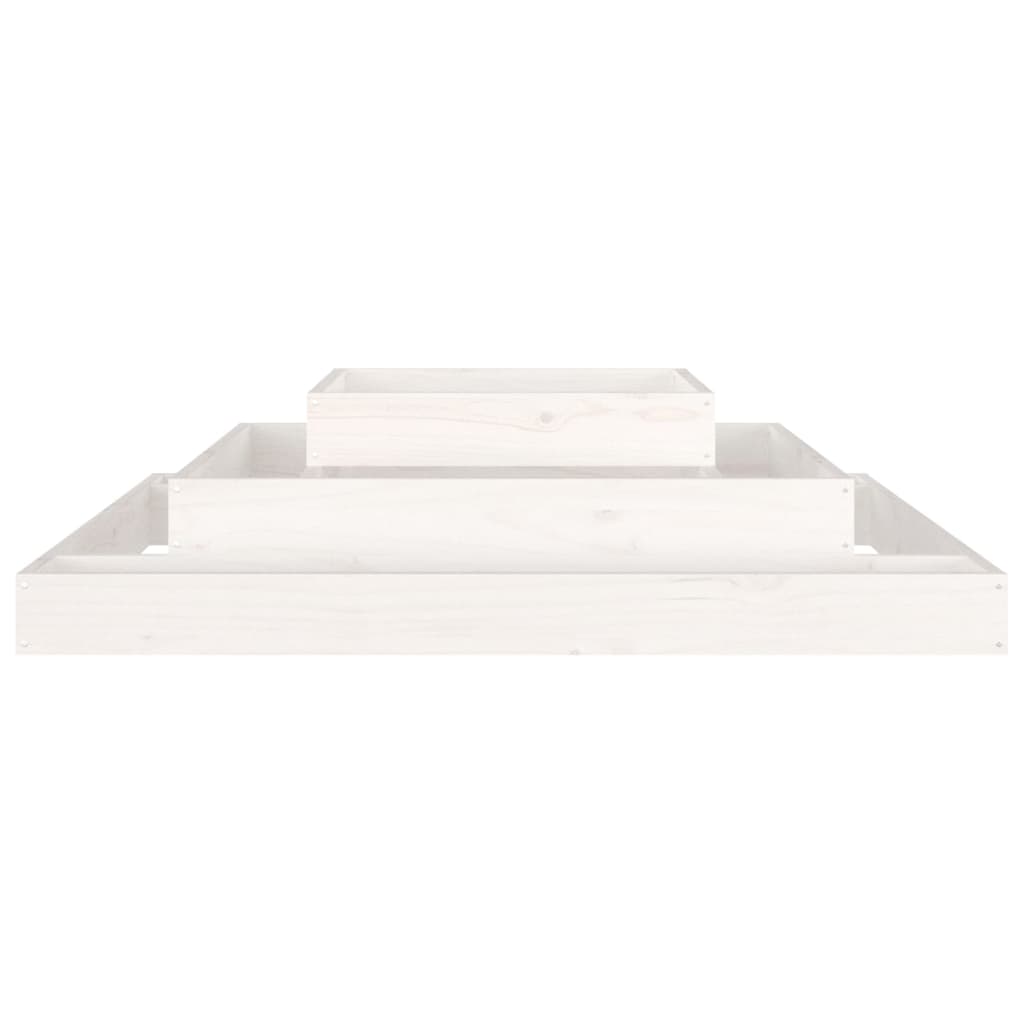 Utendørs Blomsterkasse Plantekasse Tre Hvit 110x110x27 cm heltre furu