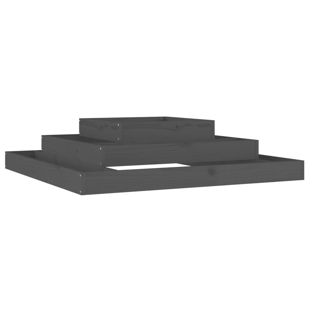 Utendørs Blomsterkasse Plantekasse Tre Grå 110x110x27 cm heltre furu