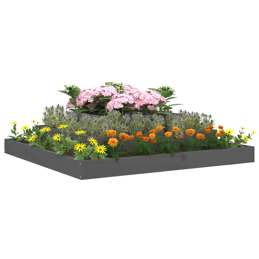 Utendørs Blomsterkasse Plantekasse Tre Grå 110x110x27 cm heltre furu