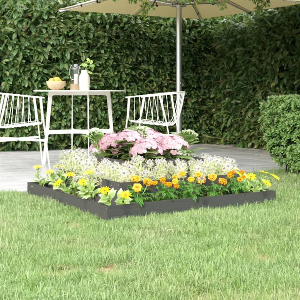 Utendørs Blomsterkasse Plantekasse Tre Grå 110x110x27 cm heltre furu