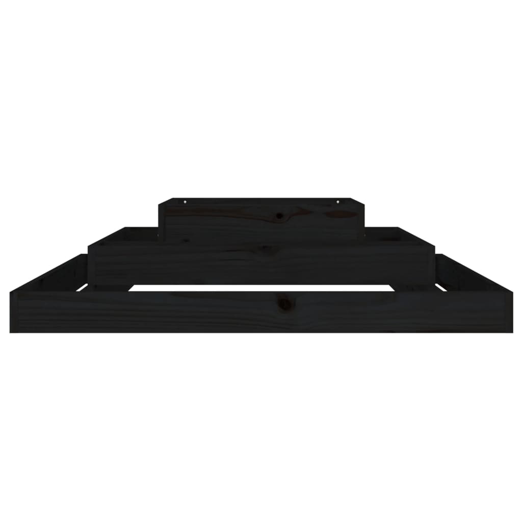 Utendørs Blomsterkasse Plantekasse Tre Svart 110x110x27 cm heltre furu