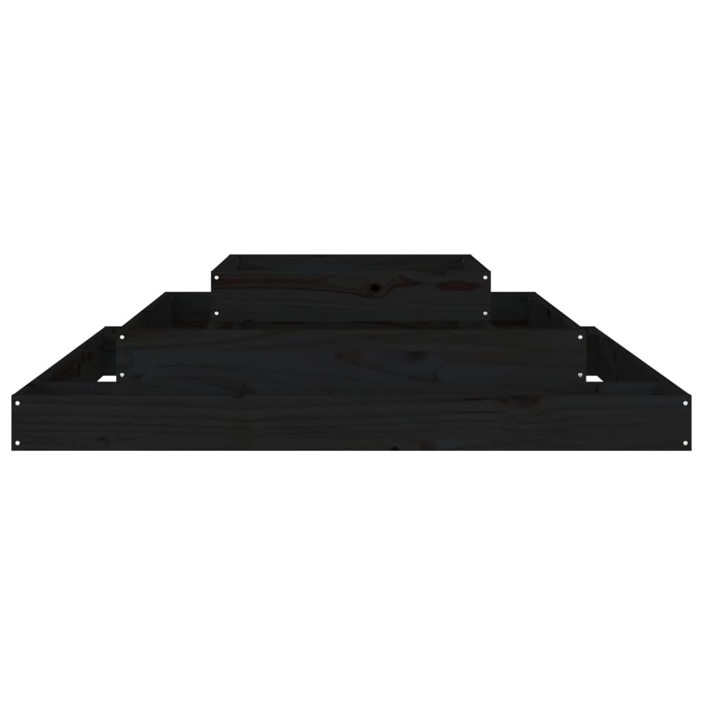 Utendørs Blomsterkasse Plantekasse Tre Svart 110x110x27 cm heltre furu