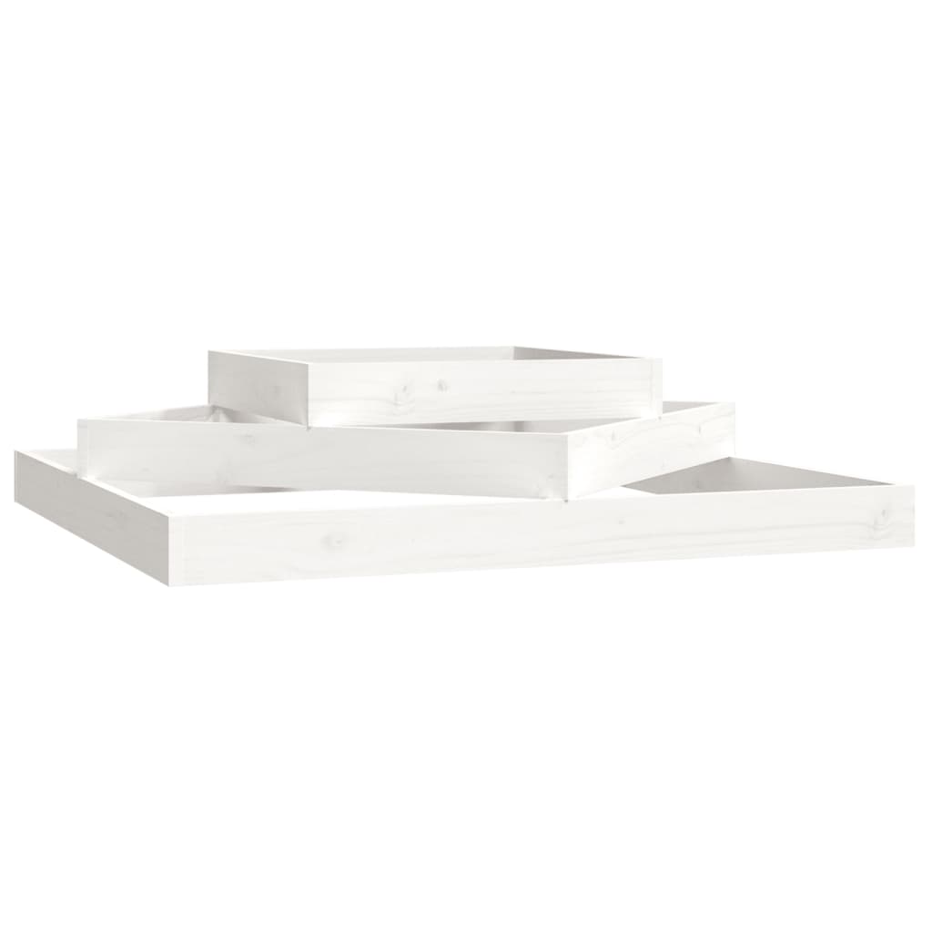 Utendørs Blomsterkasse Plantekasse Tre Hvit 112x112x27 cm heltre furu