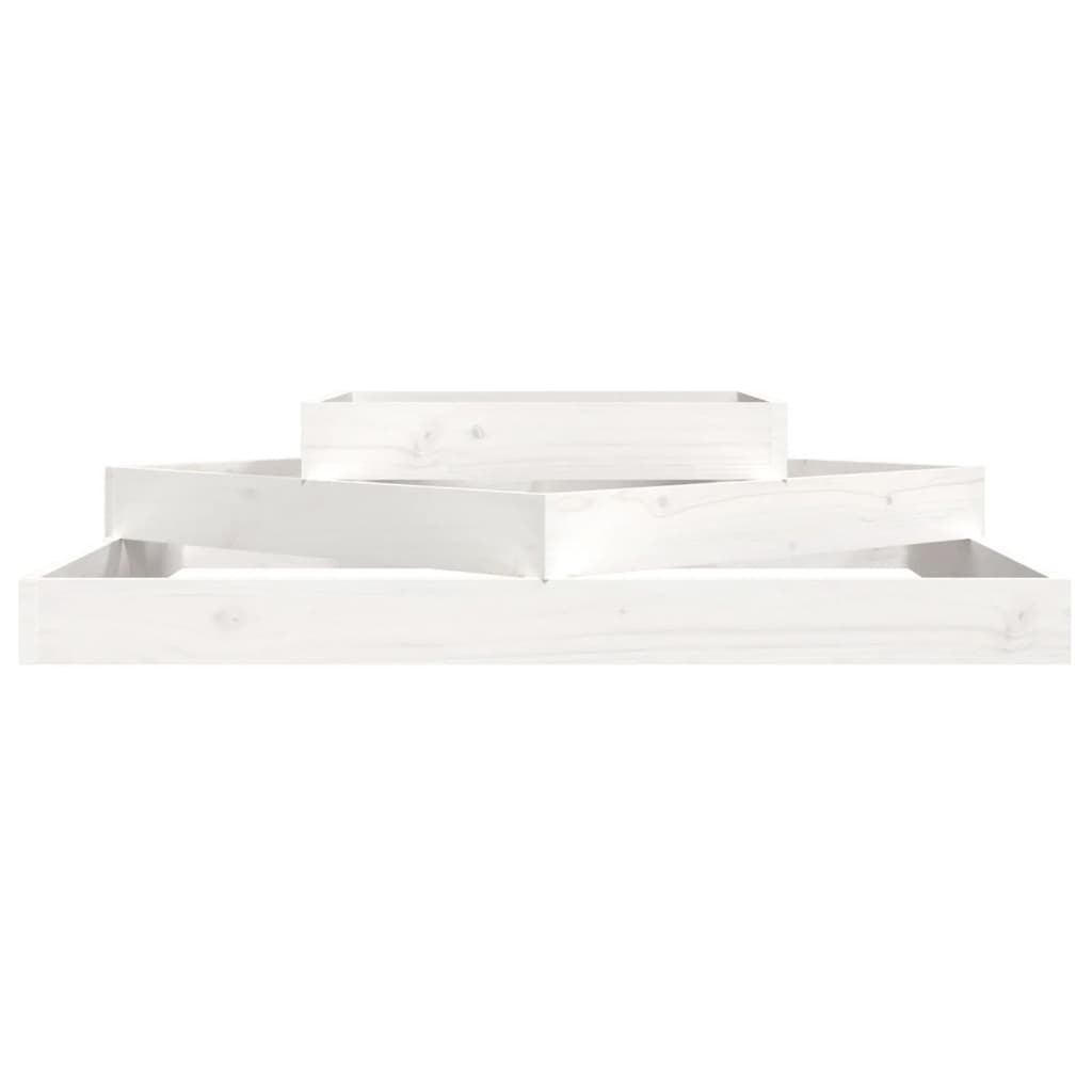 Utendørs Blomsterkasse Plantekasse Tre Hvit 112x112x27 cm heltre furu
