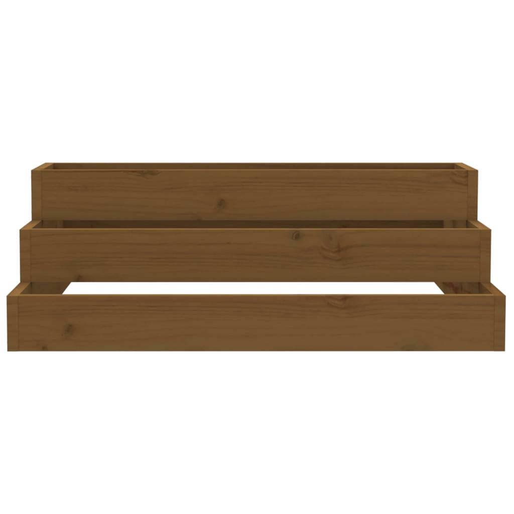 Utendørs Blomsterkasse Plantekasse Tre Honningbrun 80x80x27 cm heltre furu