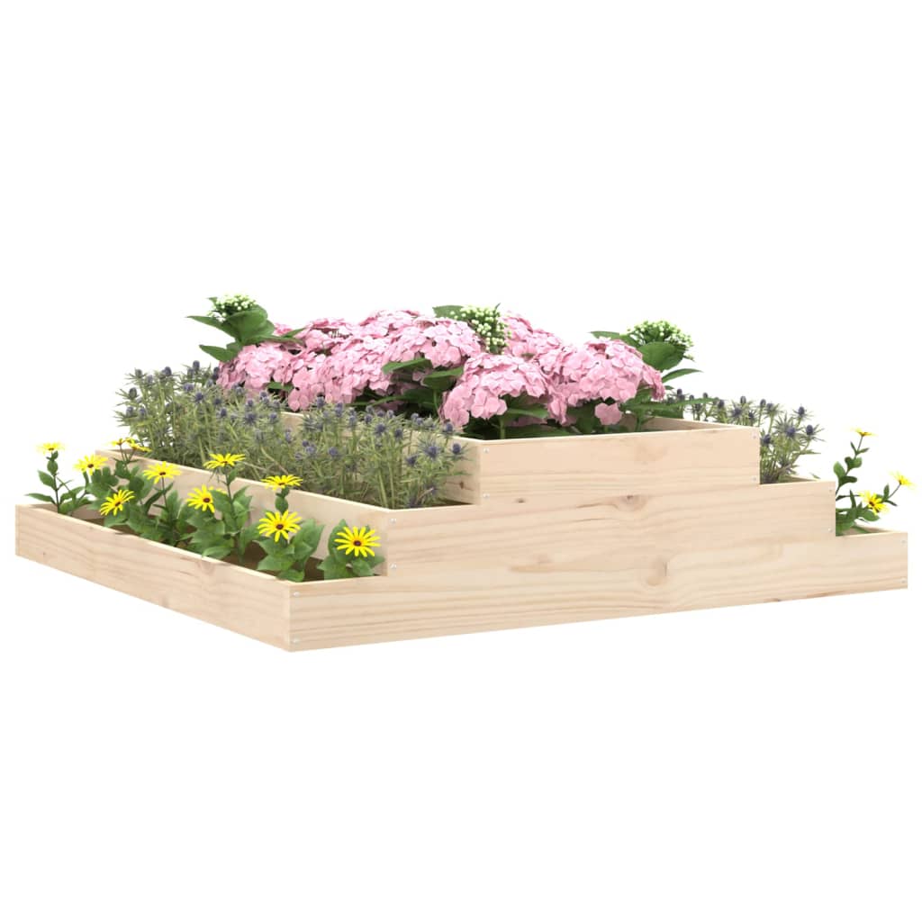Utendørs Blomsterkasse Plantekasse Tre 110x110x27 cm heltre furu