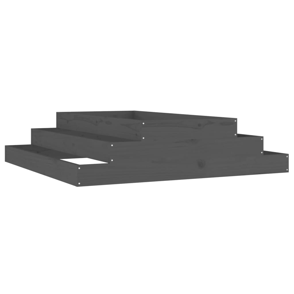 Utendørs Blomsterkasse Plantekasse Tre Grå 110x110x27 cm heltre furu