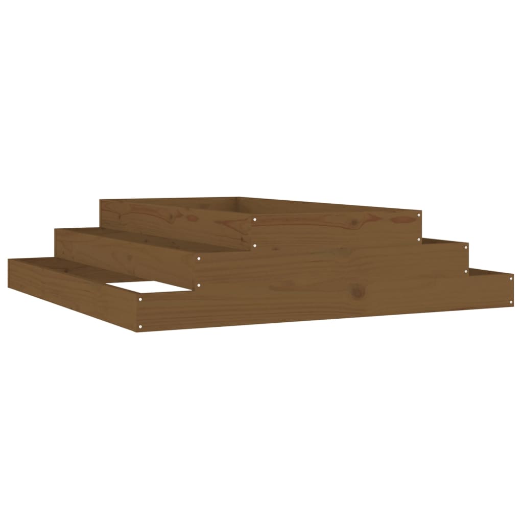 Utendørs Blomsterkasse Plantekasse Tre Honningbrun 110x110x27 cm heltre furu