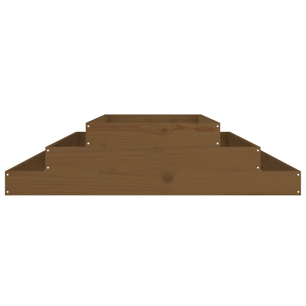 Utendørs Blomsterkasse Plantekasse Tre Honningbrun 110x110x27 cm heltre furu