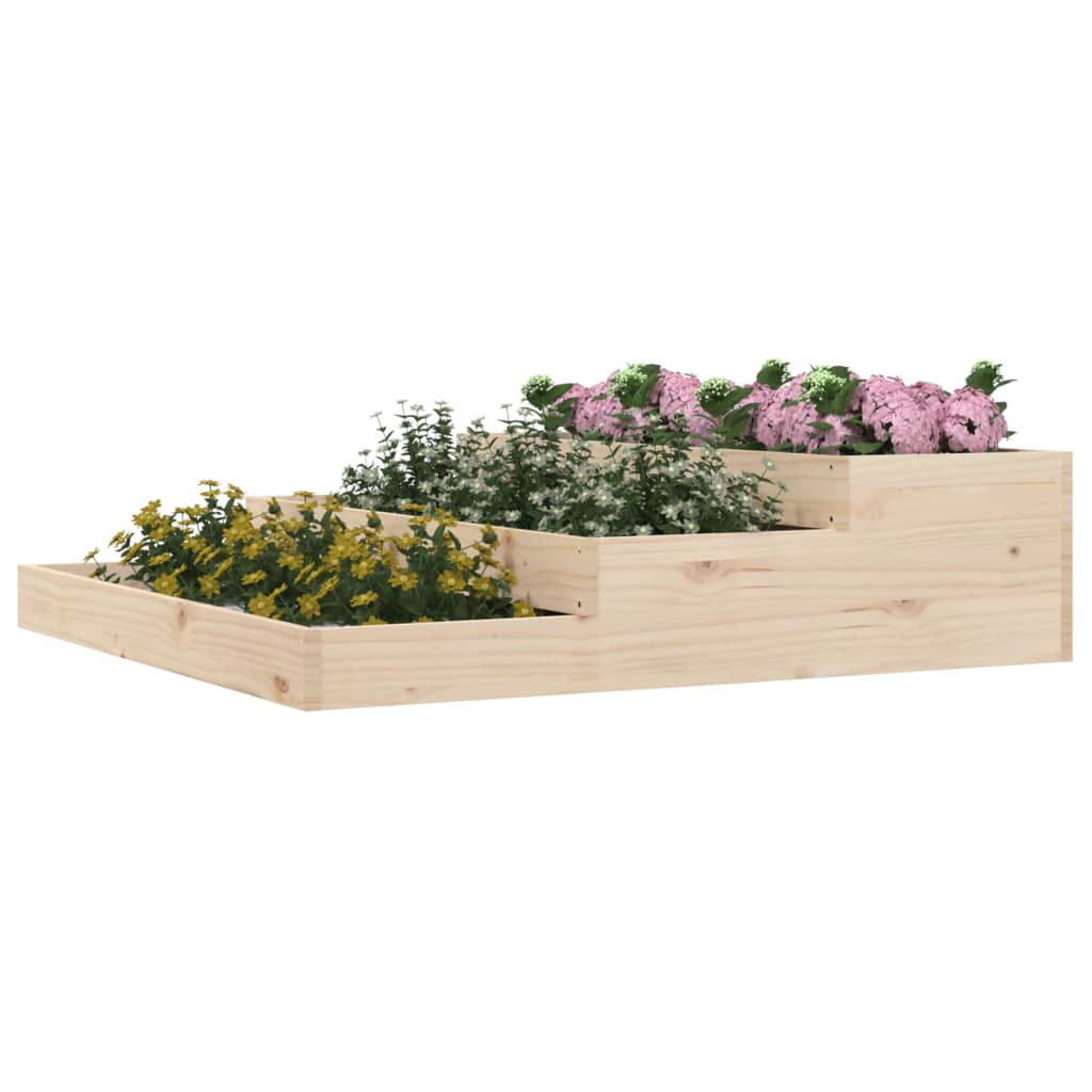 Utendørs Blomsterkasse Plantekasse Tre 107x107x27 cm heltre furu