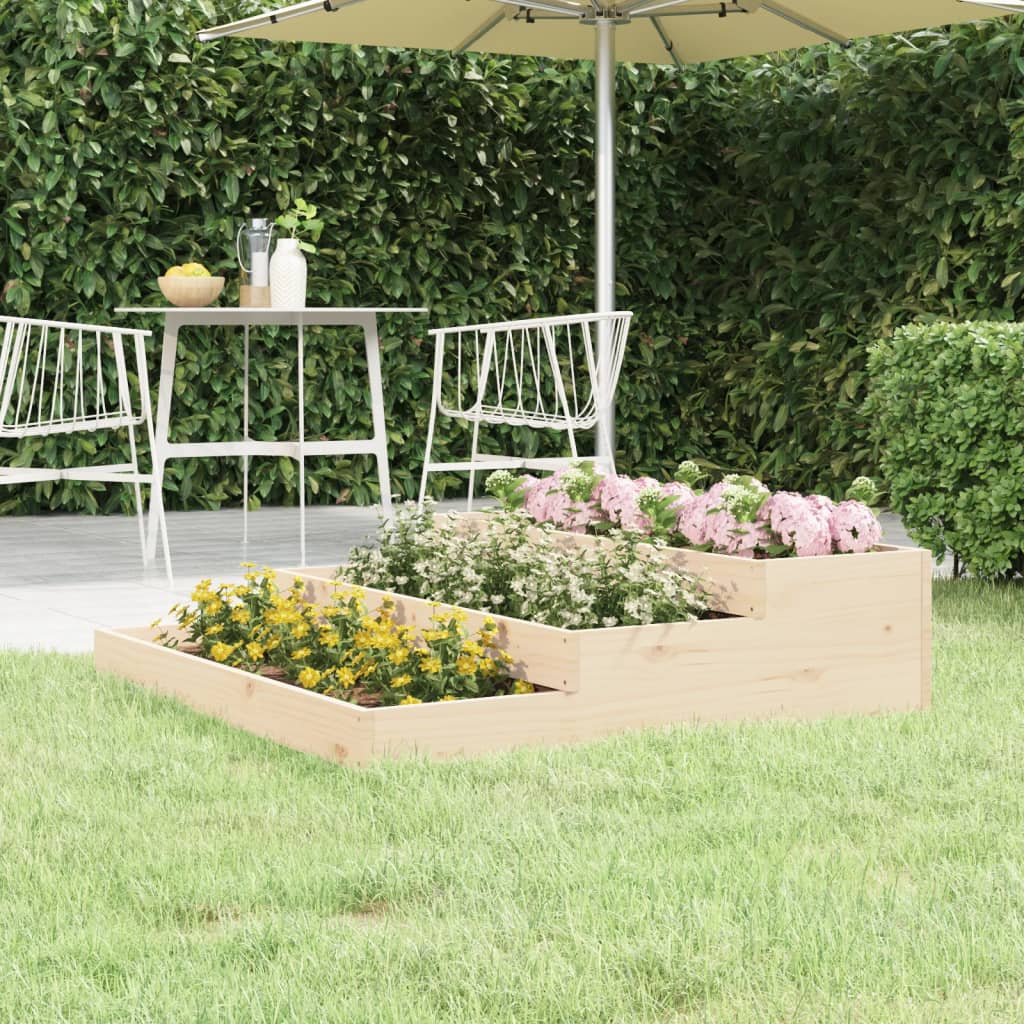 Utendørs Blomsterkasse Plantekasse Tre 107x107x27 cm heltre furu
