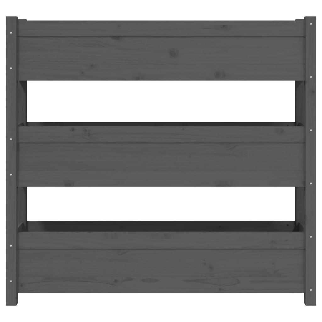 Utendørs Blomsterkasse Plantekasse Tre Grå 112x25x104,5 cm heltre furu