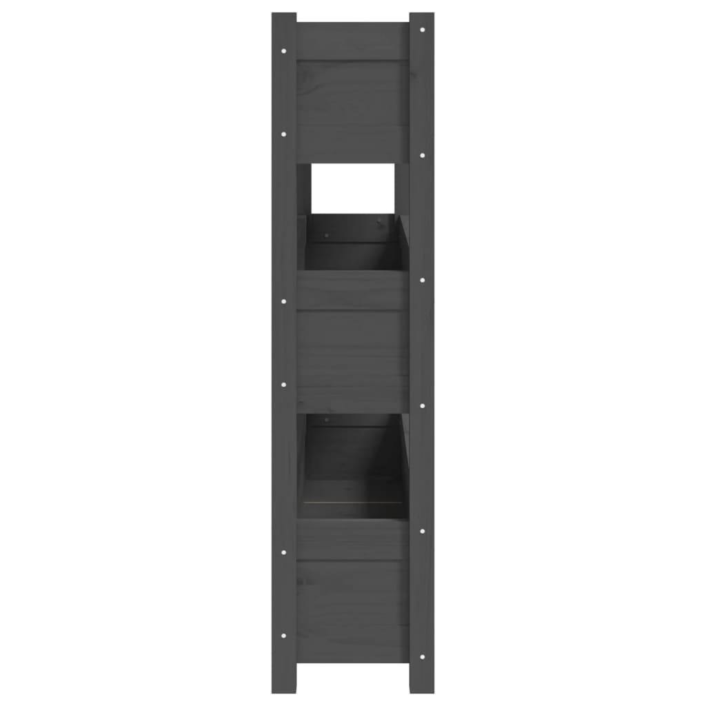Utendørs Blomsterkasse Plantekasse Tre Grå 112x25x104,5 cm heltre furu