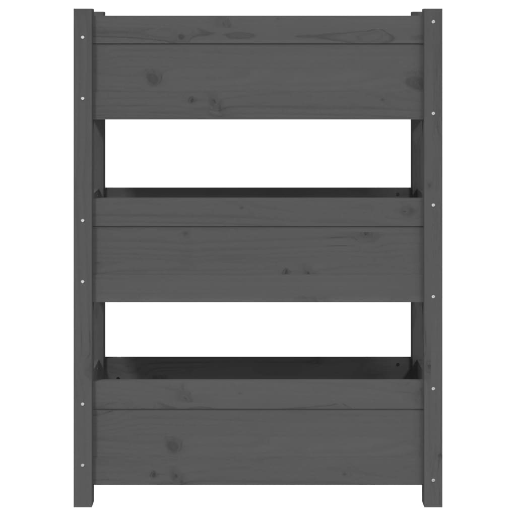 Utendørs Blomsterkasse Plantekasse Tre Grå 77x25x104,5 cm heltre furu