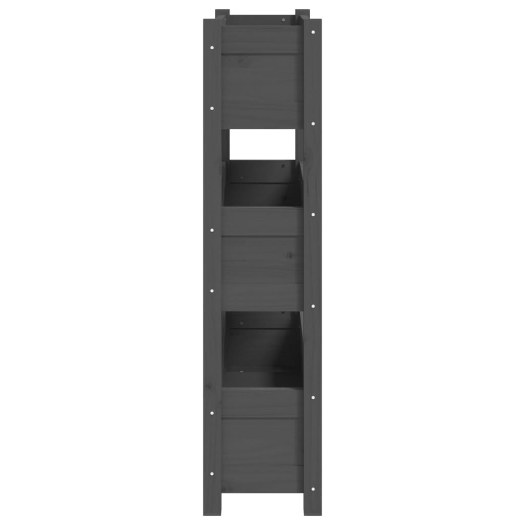 Utendørs Blomsterkasse Plantekasse Tre Grå 77x25x104,5 cm heltre furu