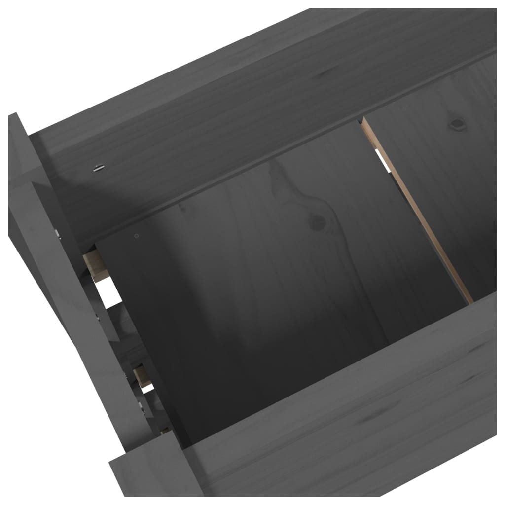 Utendørs Blomsterkasse Plantekasse Tre Grå 77x25x104,5 cm heltre furu