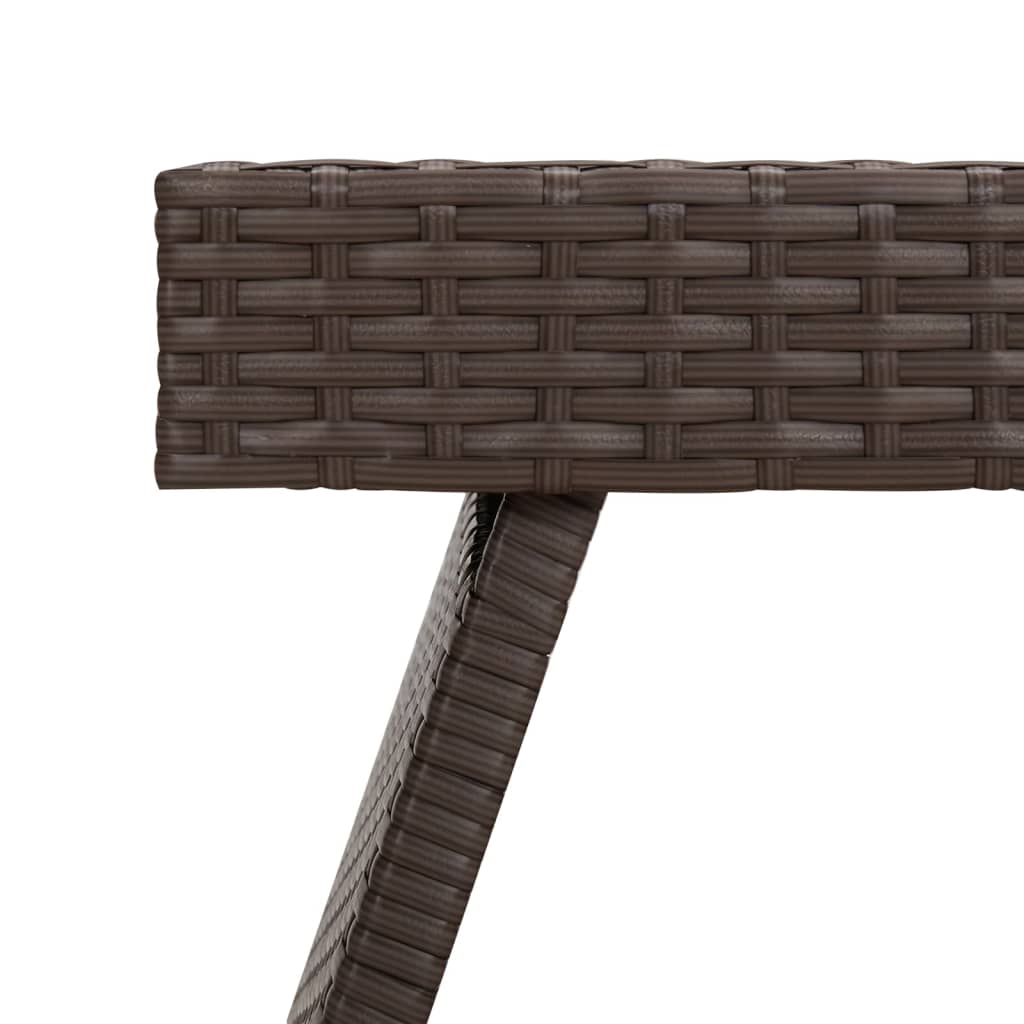 Balkongbord Sammenleggbart sidebord brun 60x40x38 cm polyrotting