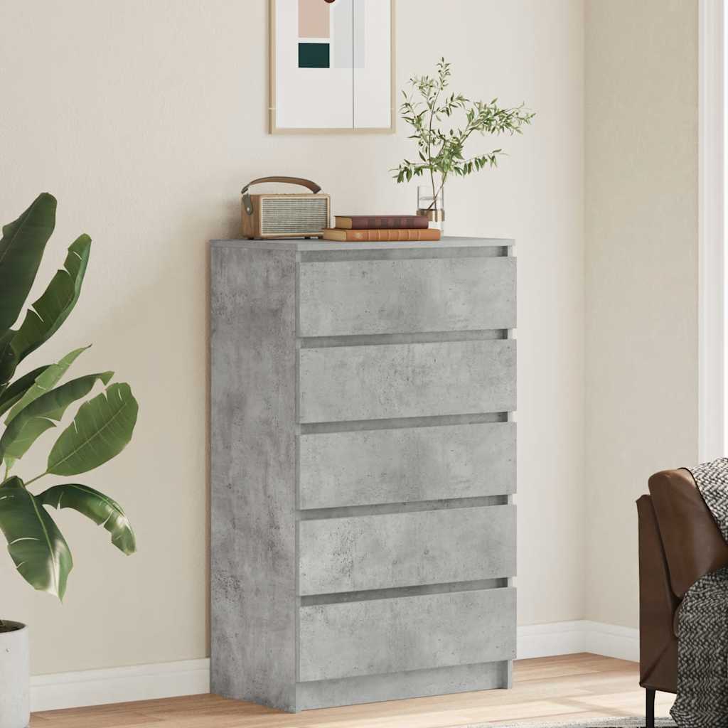 Kommode Betonggrå 60x36x103 cm