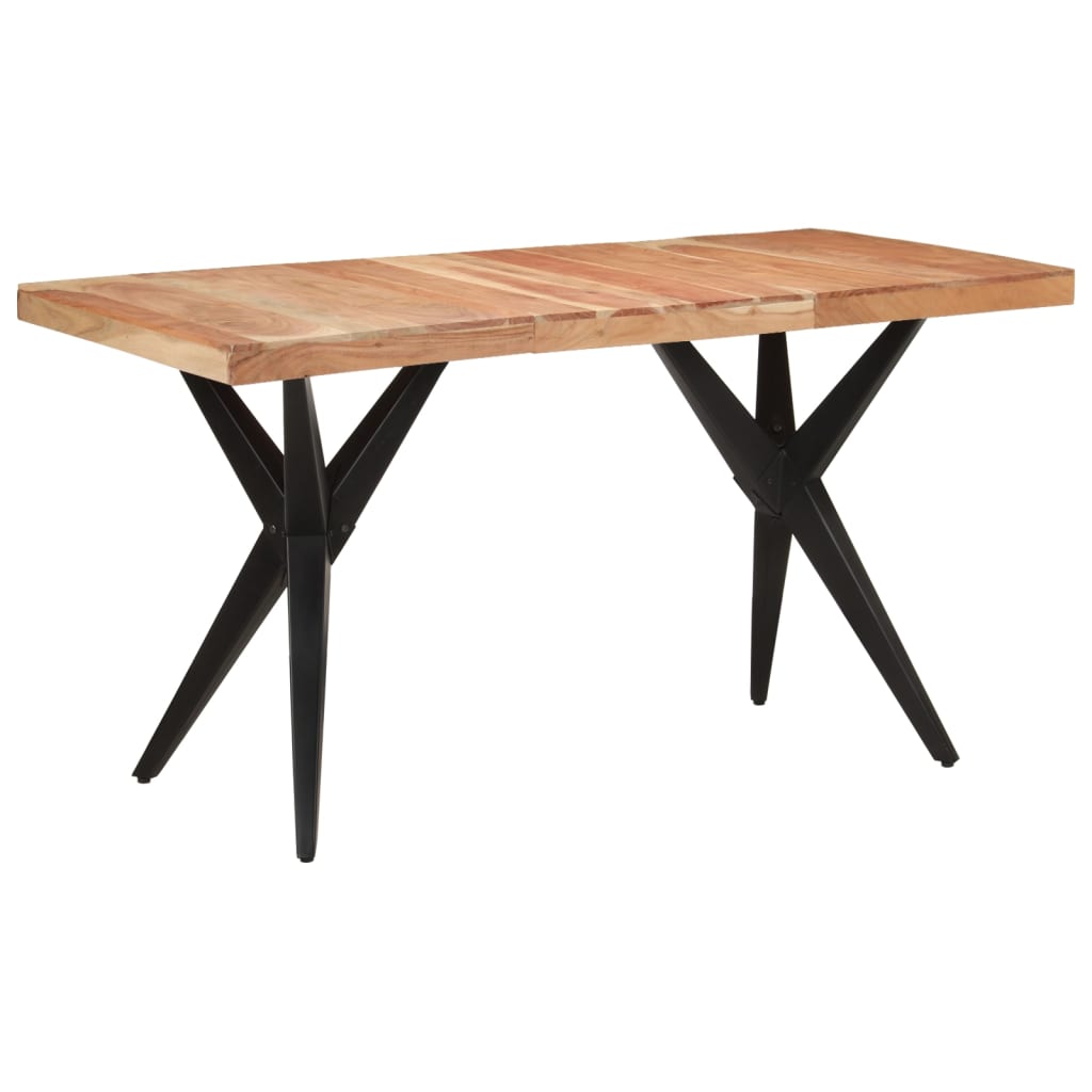 Spisebord svart 140x70x76 cm heltre akasie