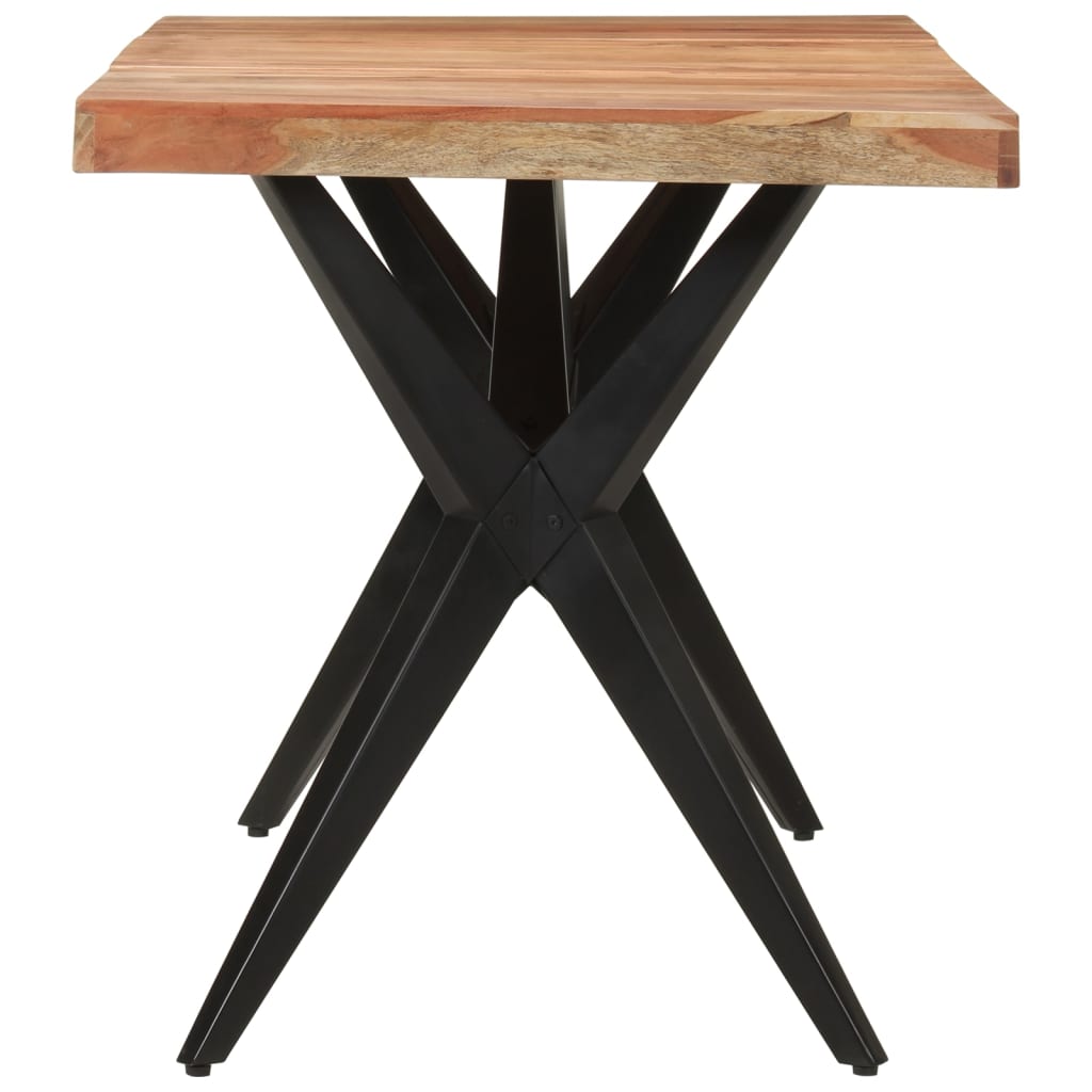 Spisebord svart 140x70x76 cm heltre akasie
