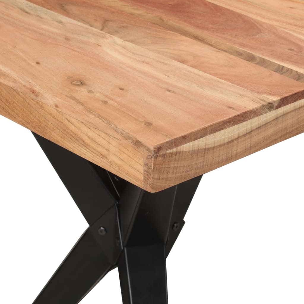 Spisebord svart 140x70x76 cm heltre akasie