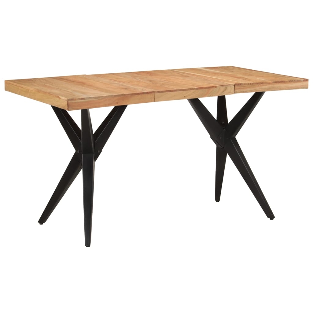 Spisebord svart 140x70x76 cm heltre akasie