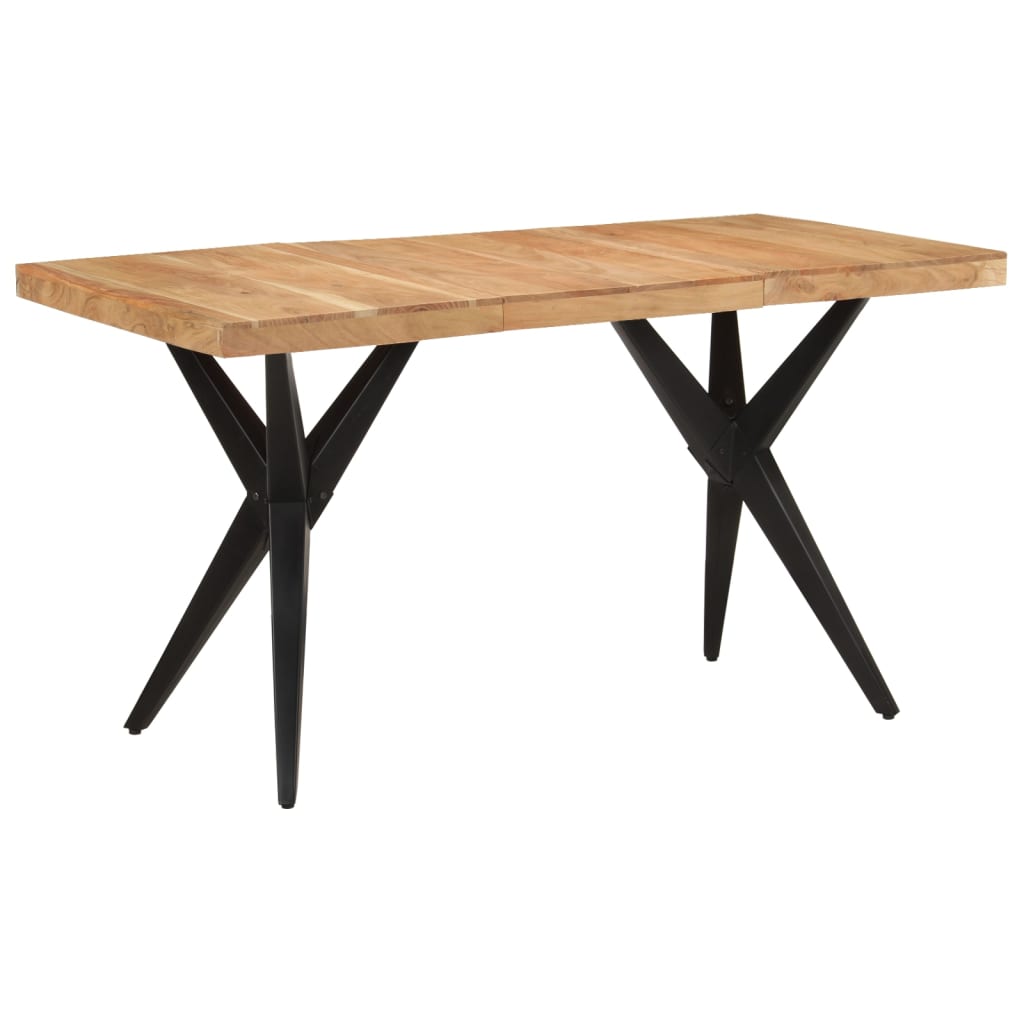 Spisebord svart 140x70x76 cm heltre akasie