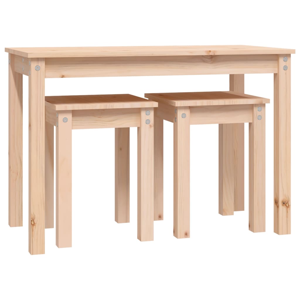 Sidebord Tre Stablebare 3 stk heltre furu