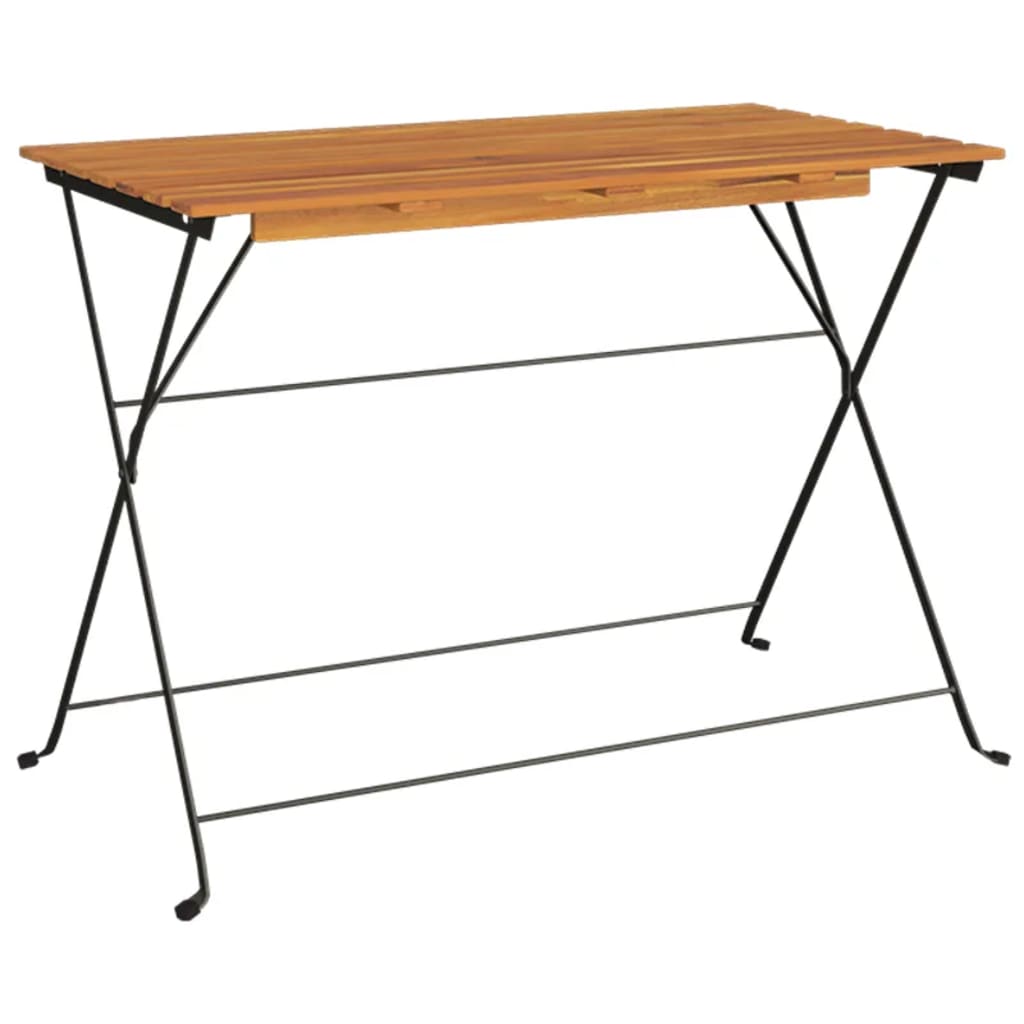 Hagebord Metall Cafébord bistrobord 100x54x71 cm heltre akasie og stål