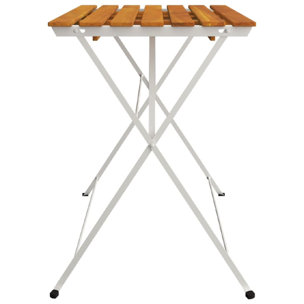 Hagebord Metall Cafébord bistrobord 100x54x71 cm heltre akasie og stål