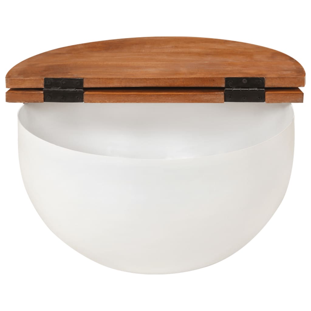 Salongbord Sofabord Hvit 50x27 cm gjenvunnet heltre