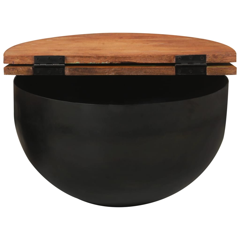 Salongbord Sofabord Svart 50x27 cm gjenvunnet heltre