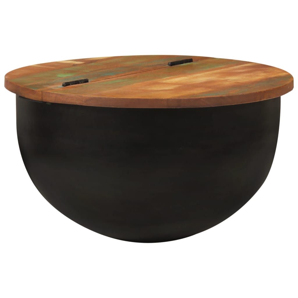 Salongbord Sofabord Svart 50x27 cm gjenvunnet heltre
