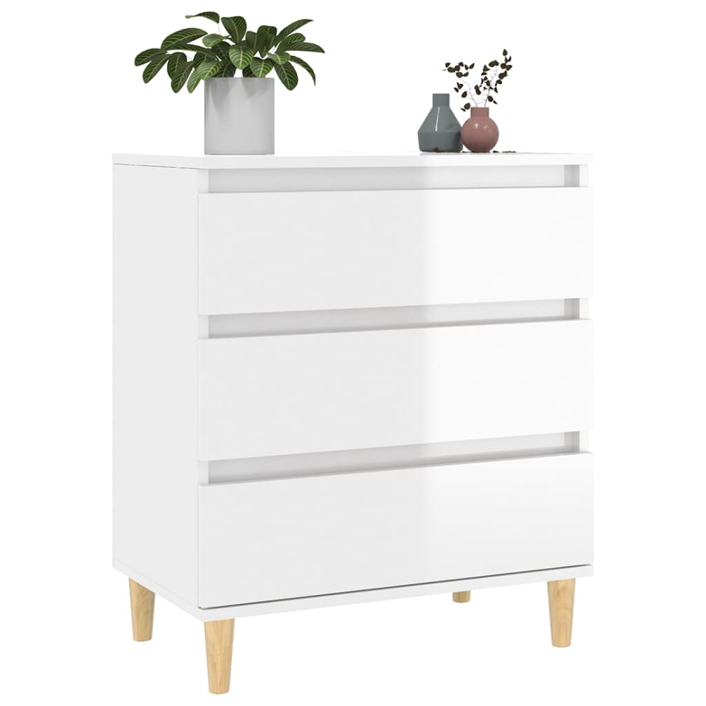Kommode Høyglans Hvit 60x35x70 cm