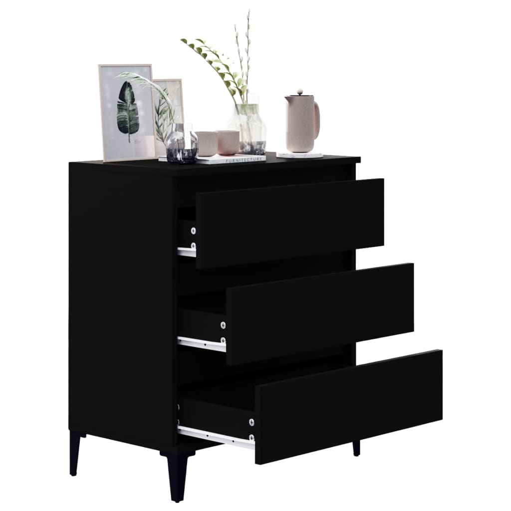 Kommode Svart 60x35x70 cm