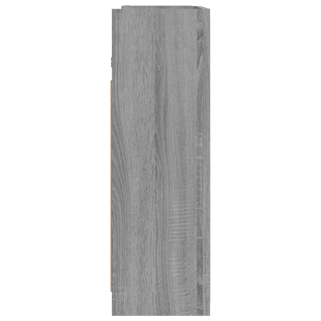 Baderomsskap med speil grå sonoma 62,5x20,5x64cm konstruert tre