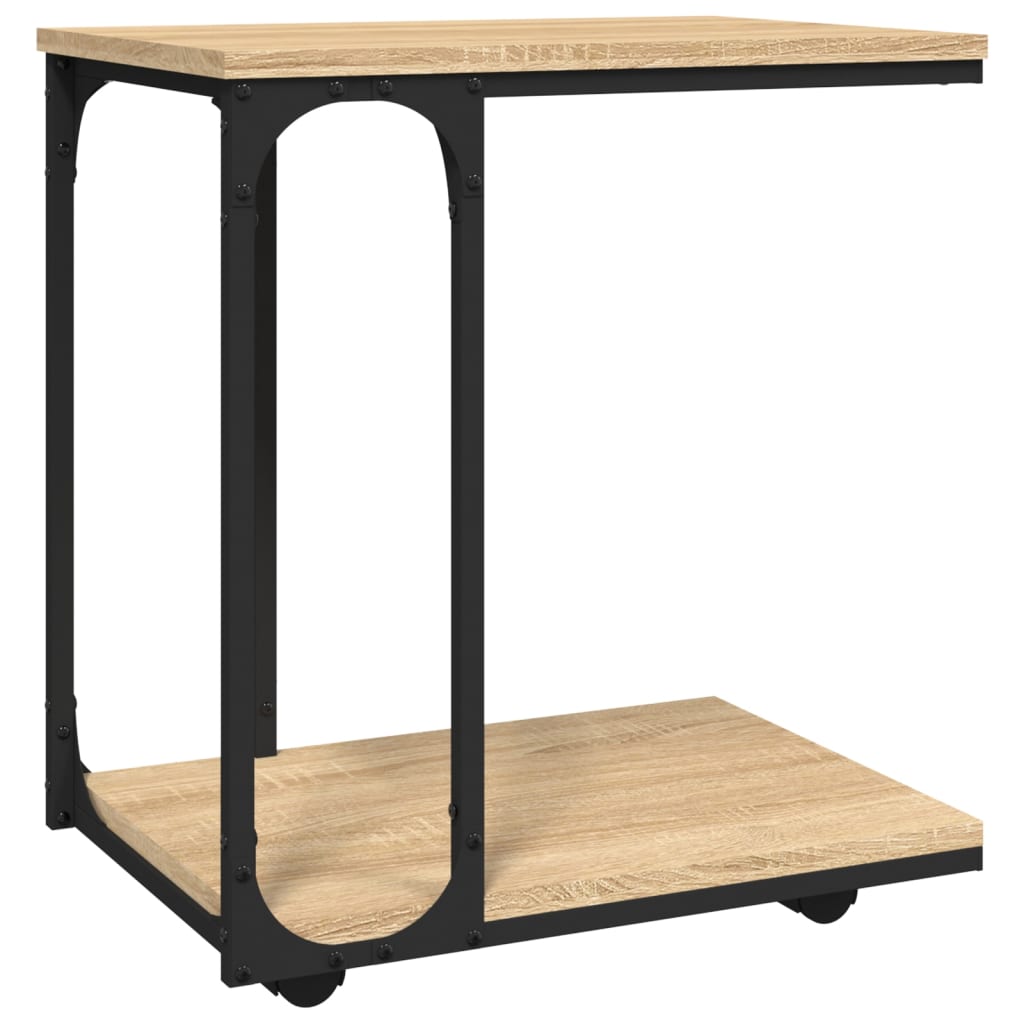 Sidebord Sonoma Eik med hjul 50x35x55,5 cm