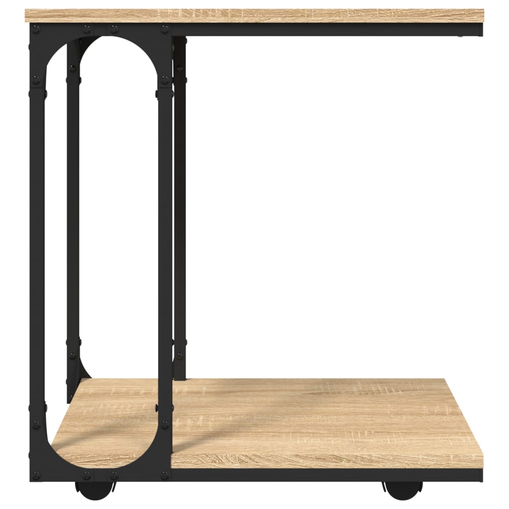 Sidebord Sonoma Eik med hjul 50x35x55,5 cm