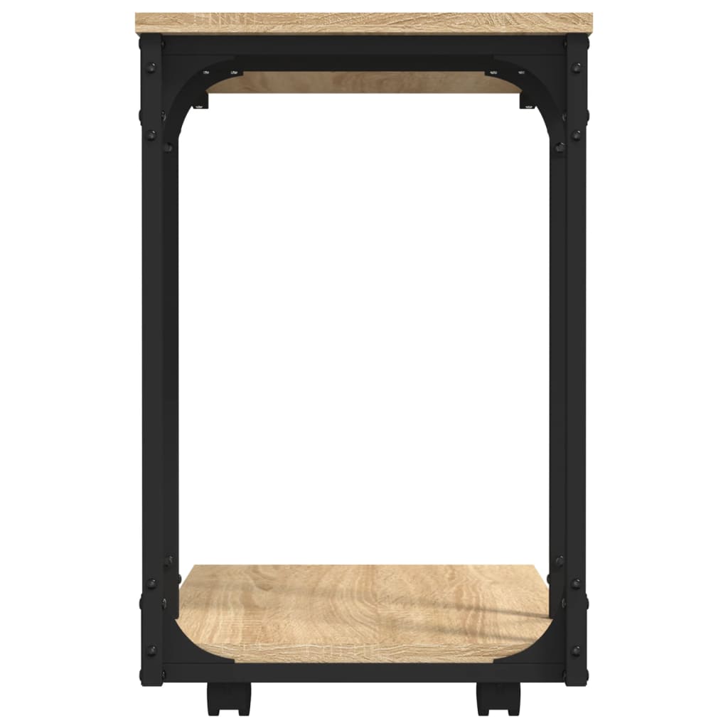 Sidebord Sonoma Eik med hjul 50x35x55,5 cm