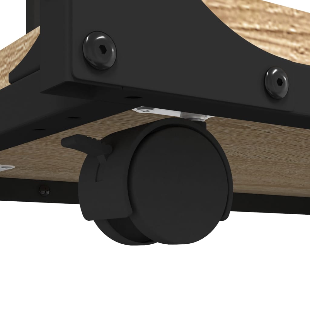 Sidebord Sonoma Eik med hjul 50x35x55,5 cm