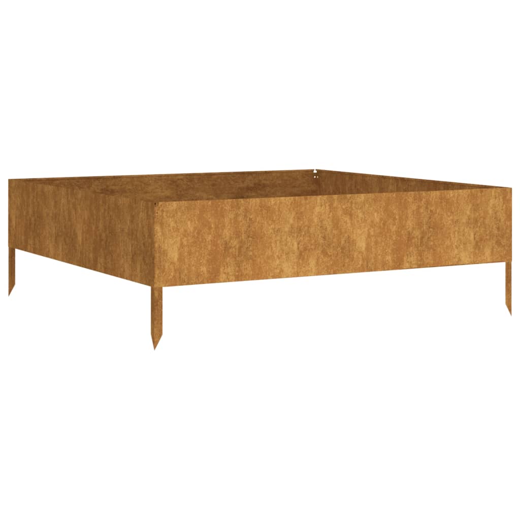 Utendørs Blomsterkasse Plantekasse Metall 100x100x33,5 cm cortenstål