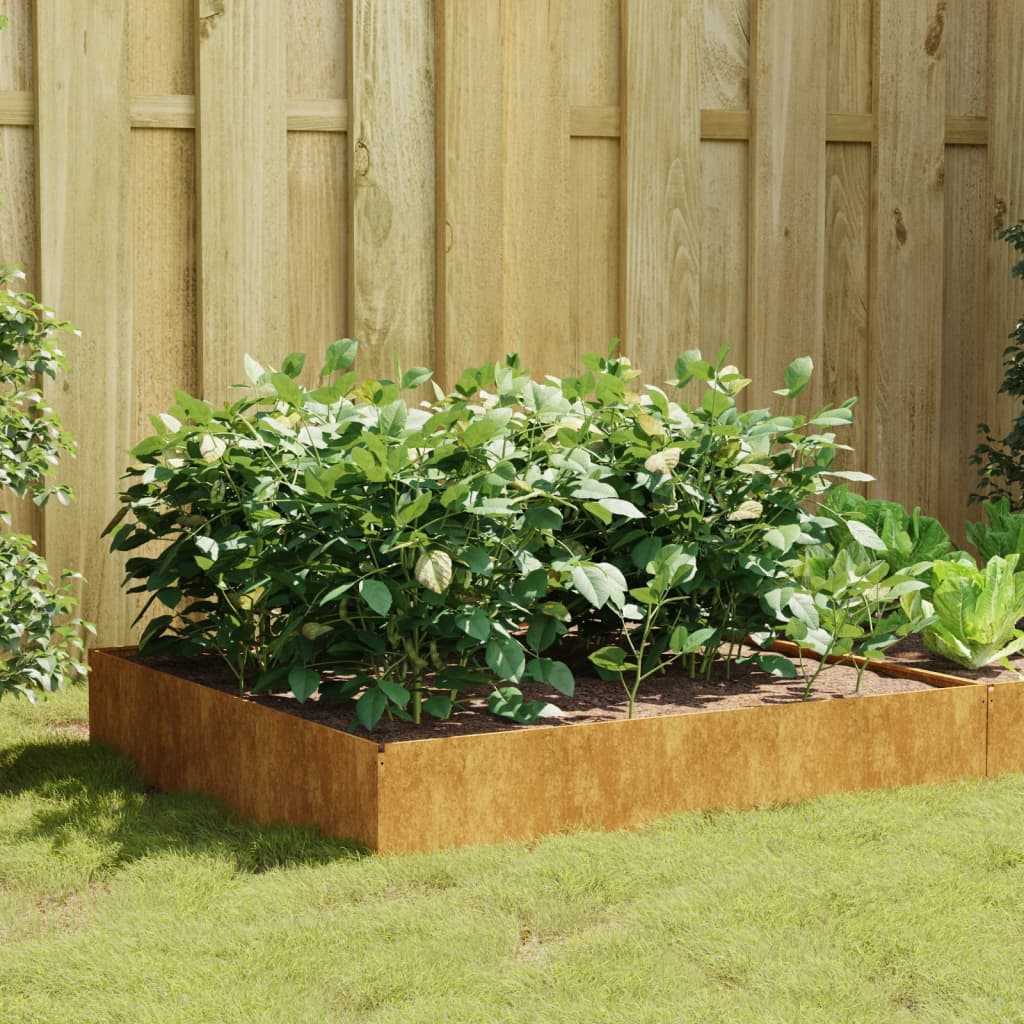 Utendørs Blomsterkasse Plantekasse Metall 100x100x33,5 cm cortenstål